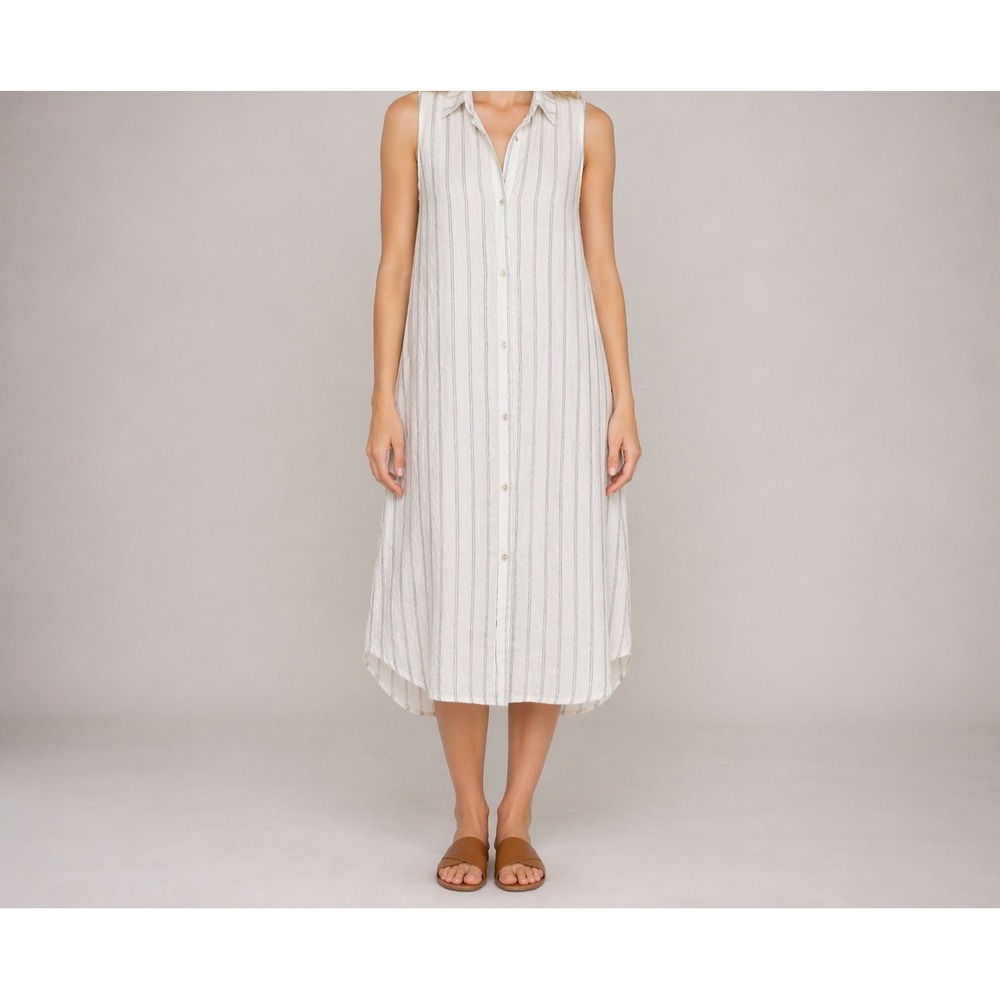 Rosemarine Italy Linen Dress Relaxed Striped Sardinia Effortless Size Small